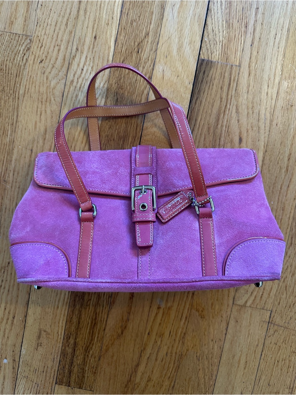 Coach Pink Suede Bag purse vintage y2k